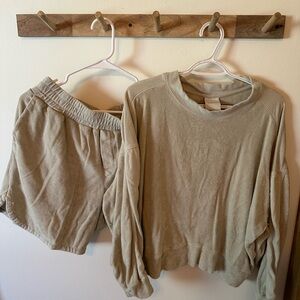 Varley Light green Sweatshirt and shorts set